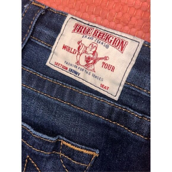 Vintage style True Religion Blue Veins Sequin Curvy Skinny Jeans Womens Size 40 - Picture 8 of 10